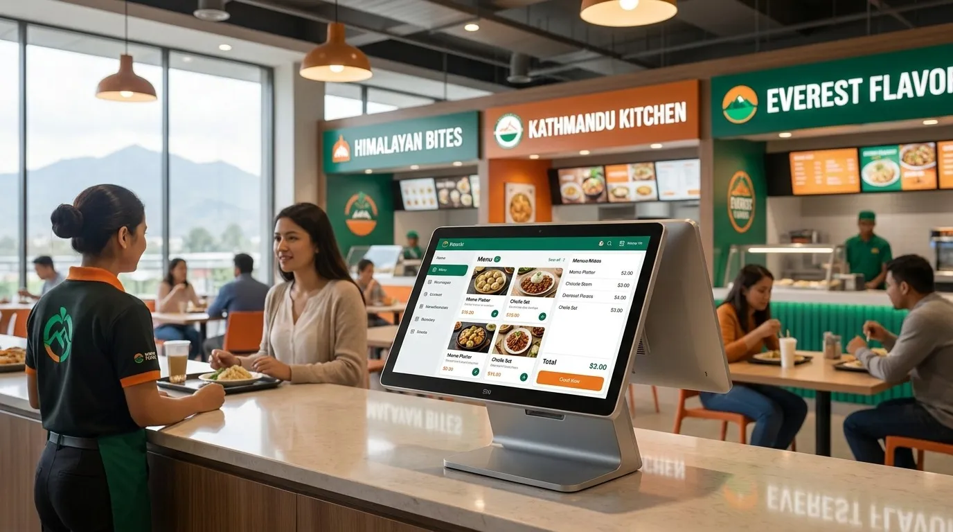 Cover: Food Court POS in Nepal: Multi-Vendor Floors & Shared Discipline — Restronp restaurant blog Nepal